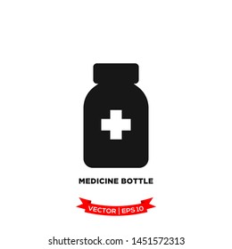 medicine bottle icon in trendy flat style 