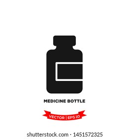 medicine bottle icon in trendy flat style 