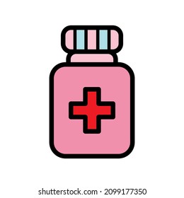 Medicine bottle icon in trendy vector design illustration 