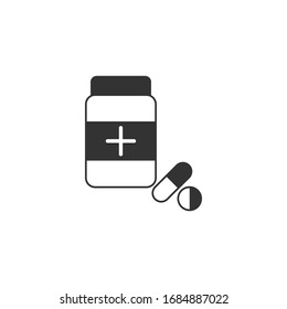Medicine Bottle Icon Vector Design Template. Prescription Drug Bottle Icon.