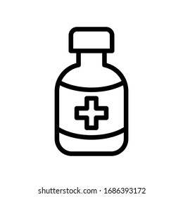 Design-Vorlage für Arzneimittel-Flaschen-Icon-Vektorillustration