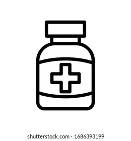 Design-Vorlage für Arzneimittel-Flaschen-Icon-Vektorillustration