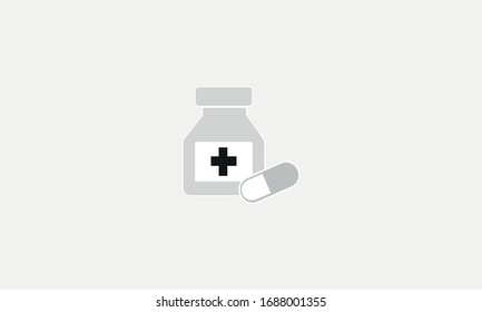 Medicine Bottle Icon Vector Design Template. Prescription Drug Bottle Icon