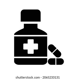 Medicine bottle icon vector design template.