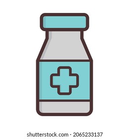 Plantilla de diseño vectorial de iconos de frascos de medicina.