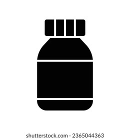 plantilla de diseño del vector del icono del frasco de medicina simple y limpia