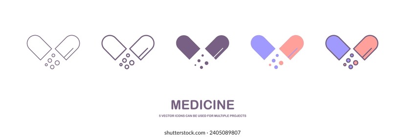 Medicine bottle icon vector design with editable stroke