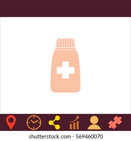 Medicine bottle  icon. Vector design. 