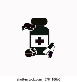 Medicine bottle  icon Vector design.