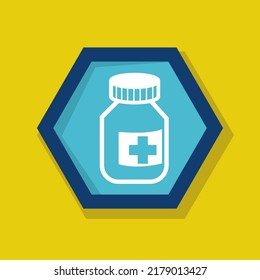 Medicine bottle icon vector filled flat sign solid pictogram isolated. Symbol of pills bottle logo illustration.