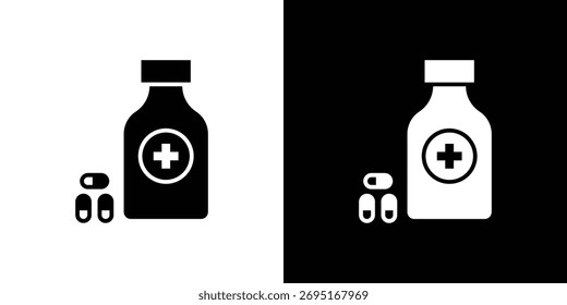 Medicine bottle icon vector, filled flat sign, solid pictogram. Symbol, logo illustration.