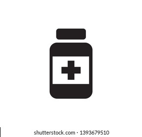 Medicine bottle icon vector flat trendy