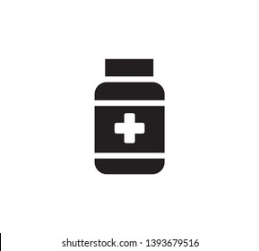 Medicine bottle icon vector flat trendy