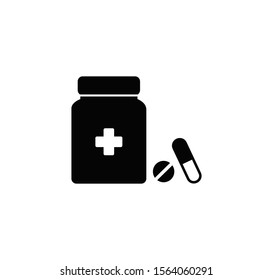 Medicine bottle icon vector flat style