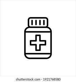 Medicine Bottle Icon Vector Graphic Illustration