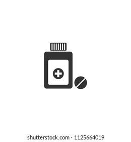 Medicine bottle icon. vector illustration