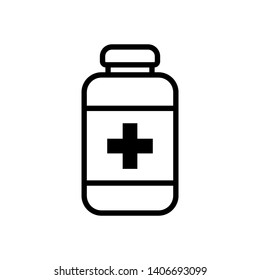 Medicine Bottle Icon Vector Illustration