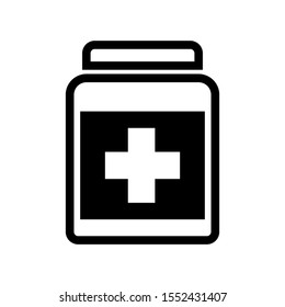 Medicine bottle icon vector illustration logo for many purpose. Isolated on white background.