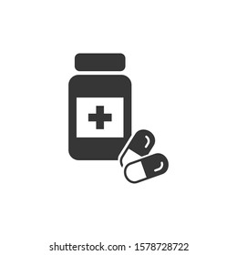 Medicine Bottle Icon Vector Illustration