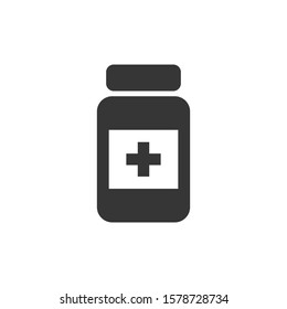 Medicine Bottle Icon Vector Illustration