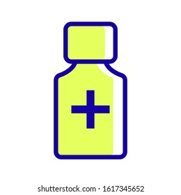 Medicine bottle icon. Vector illustration. Care, aspirin.
