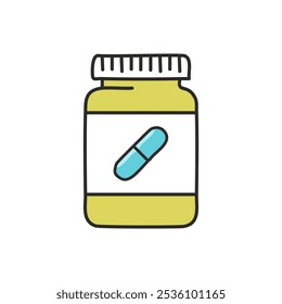 medicine bottle icon, vector illustration, editable stroke.