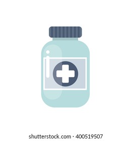 Medicine Bottle Icon. Vector Illustration