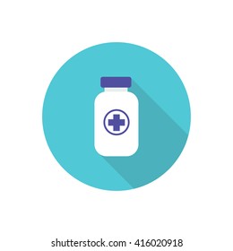 medicine bottle icon. vector illustration