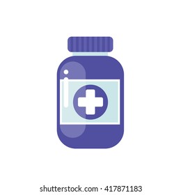 medicine bottle icon. vector illustration