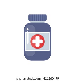medicine bottle icon. vector illustration