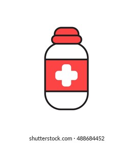 medicine bottle icon. vector illustration