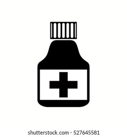 medicine bottle icon. vector illustration