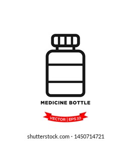 medicine bottle icon vector logo template