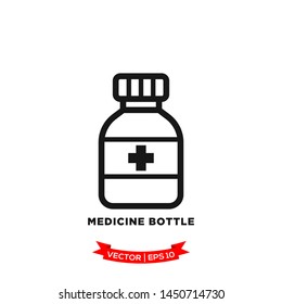 medicine bottle icon vector logo template