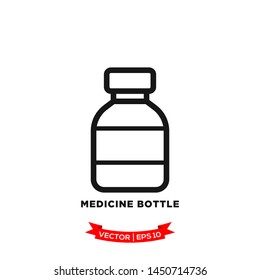 medicine bottle icon vector logo template