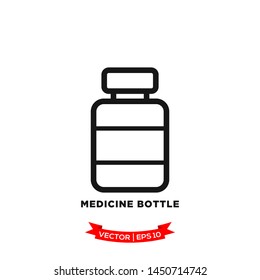 Medicine Bottle Icon Vector Logo Template