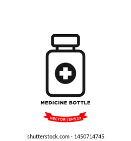 medicine bottle icon vector logo template