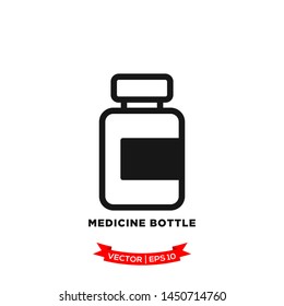 medicine bottle icon vector logo template