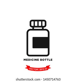 medicine bottle icon vector logo template