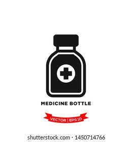 medicine bottle icon vector logo template