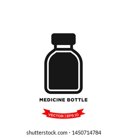 medicine bottle icon vector logo template