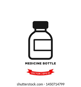 medicine bottle icon vector logo template