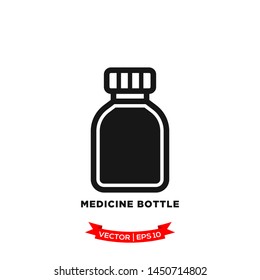 medicine bottle icon vector logo template