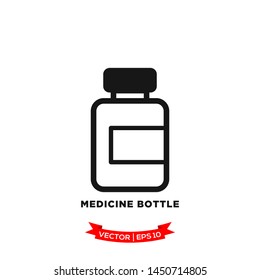 medicine bottle icon vector logo template