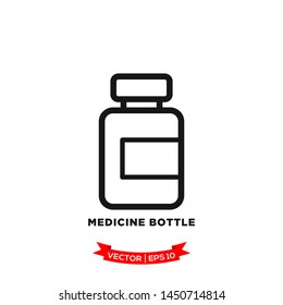 medicine bottle icon vector logo template