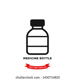 medicine bottle icon vector logo template