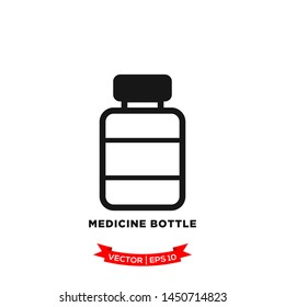 medicine bottle icon vector logo template