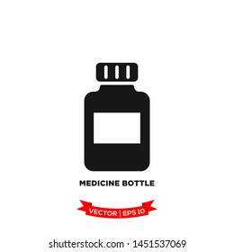 medicine bottle icon vector logo template 