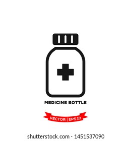 medicine bottle icon vector logo template 
