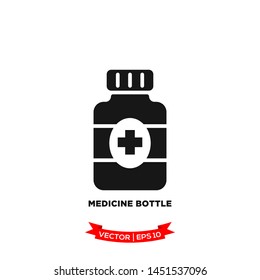 medicine bottle icon vector logo template 
